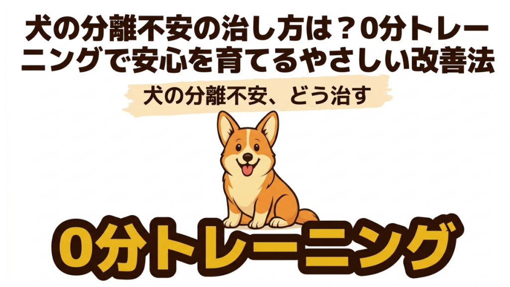 愛犬の後追いやお留守番中の鳴き声に、どう接すべきか悩んでいませんか？厳しいしつけは不要です。愛犬の不安を「安心」に変える、独自の「0分トレーニング」というやさしい改善法を詳しく解説。今日からできる一歩で、愛犬との穏やかな毎日を取り戻しましょう。