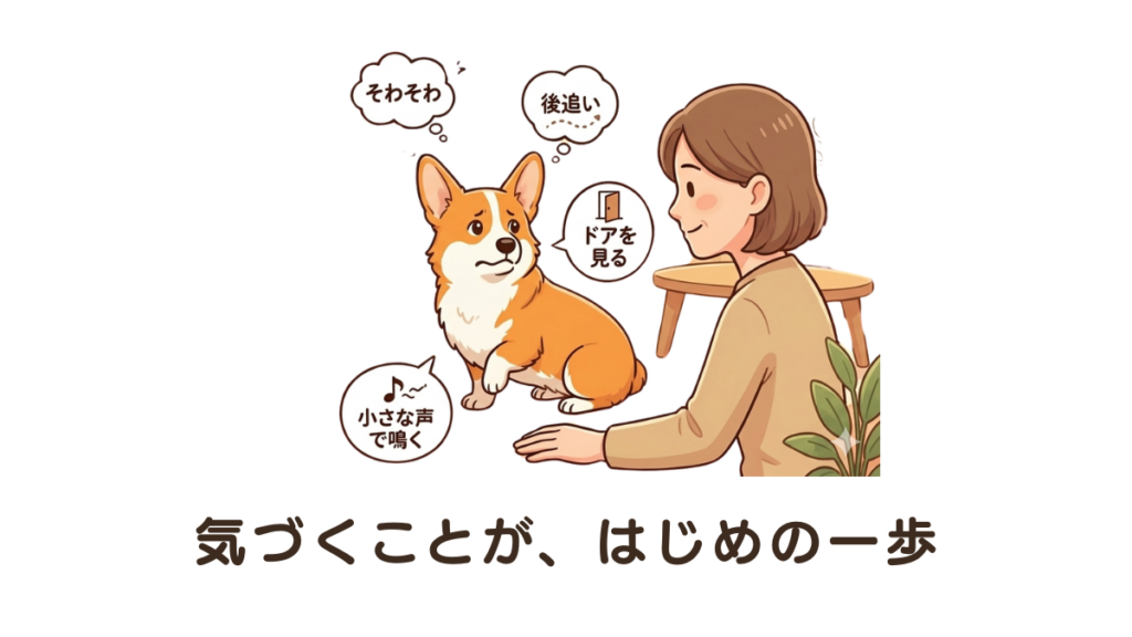 愛犬の後追い、ドアをじっと見つめる、小さな声で鳴く……そんな些細な変化に胸を痛めていませんか？まずは愛犬の不安なサインに「気づくこと」が改善のはじめの一歩。日常の中で無理なく「安心」を育てる独自の改善法と、具体的な接し方を詳しくお伝えします。