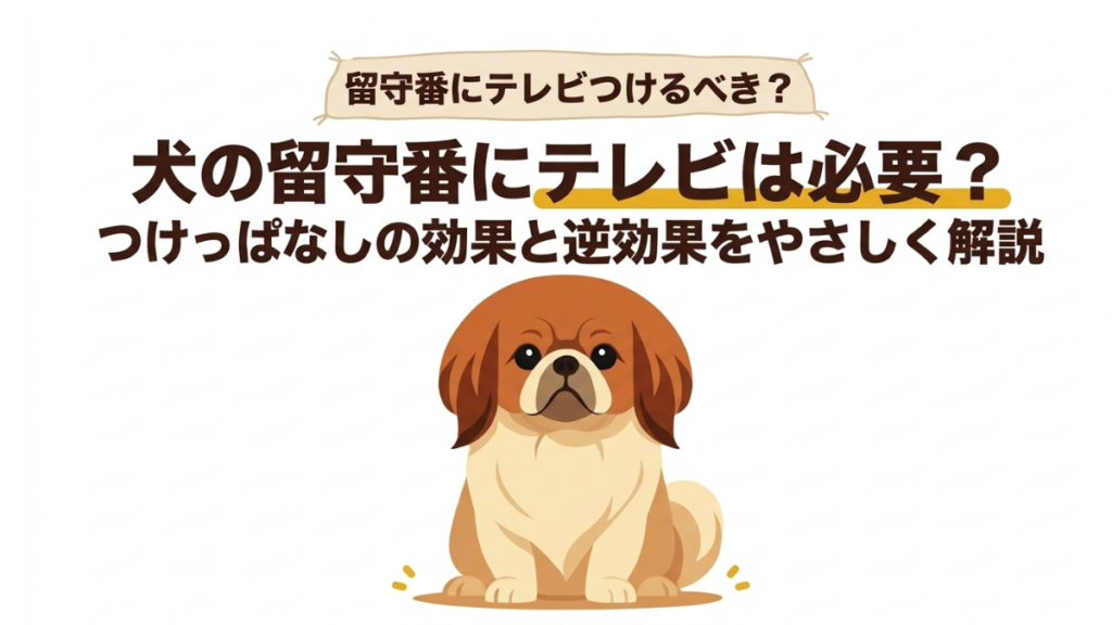 留守番中の愛犬が寂しくないよう、テレビをつけっぱなしにしていませんか？実は、良かれと思った習慣がストレスになることも。テレビが与える意外な効果と逆効果、そして愛犬が本当にリラックスできる環境づくりのコツを、実体験を交えて詳しく解説します。