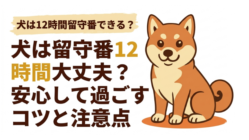仕事や外出で愛犬に12時間の留守番をさせることに、罪悪感や不安を感じていませんか？長時間の留守番が犬に与える影響と、愛犬がストレスなく安心して過ごすための具体的な工夫をまとめました。飼い主の不安を解消し、お互いに快適な環境を作るコツを伝授します。