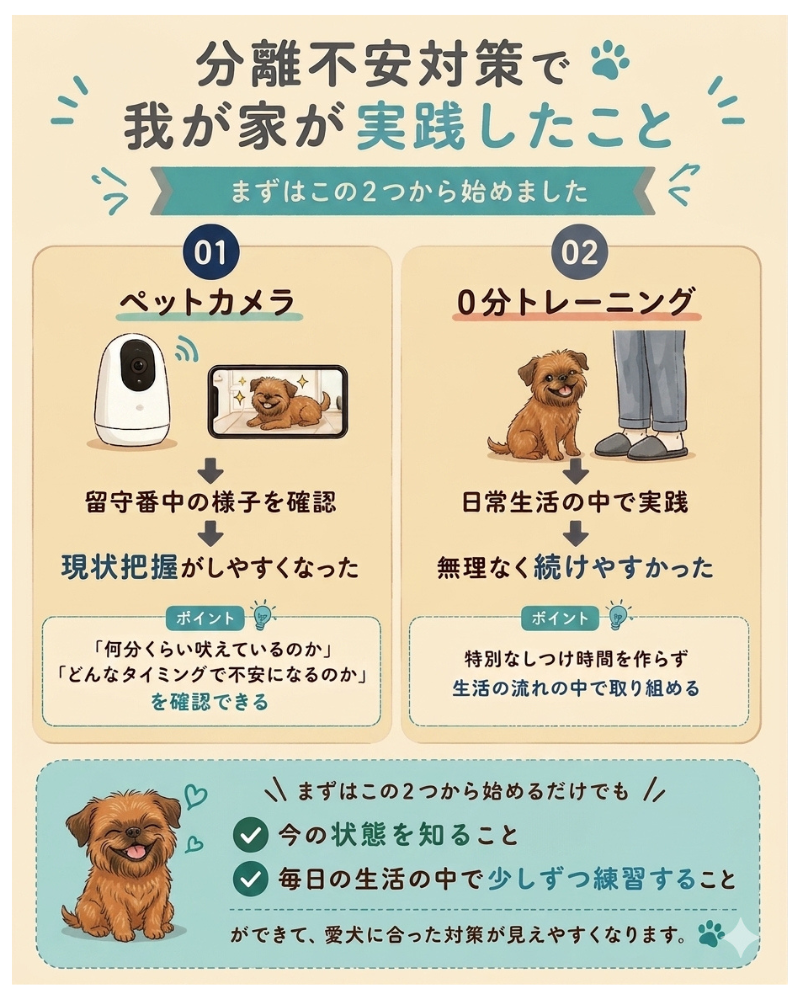 愛犬の分離不安で「仕事に行けない…」と限界を感じて驚いていませんか？まずはペットカメラでの現状把握と、無理なく続けられる0分トレーニングの2つから始めましょう！我が家の愛犬と実践して効果のあった具体的な手順と対処法を分かりやすく解説します。