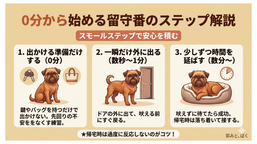 留守番の気配を察して愛犬が吠えてしまい、お出かけに罪悪感を抱いていませんか?本記事では「出かける準備だけする0分練習」など、愛犬に無理をさせず安心を積み重ねるスモールステップの訓練法を解説。帰宅時の正しい接し方のコツも丁寧にご紹介します。
